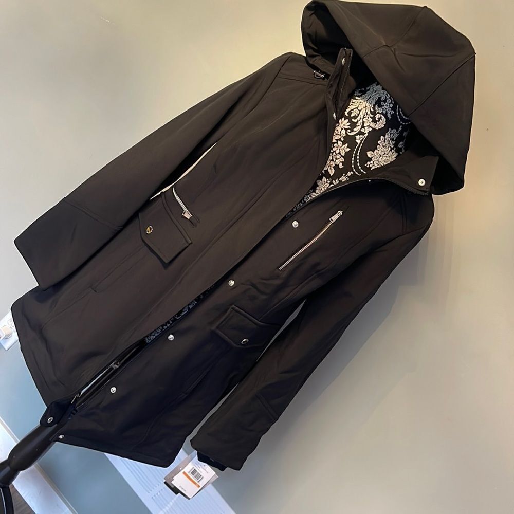 London Fog Black Trench Jacket NEW Small